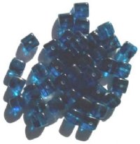 40 8x9mm Dark Aqua Amethyst Marble Cube Beads